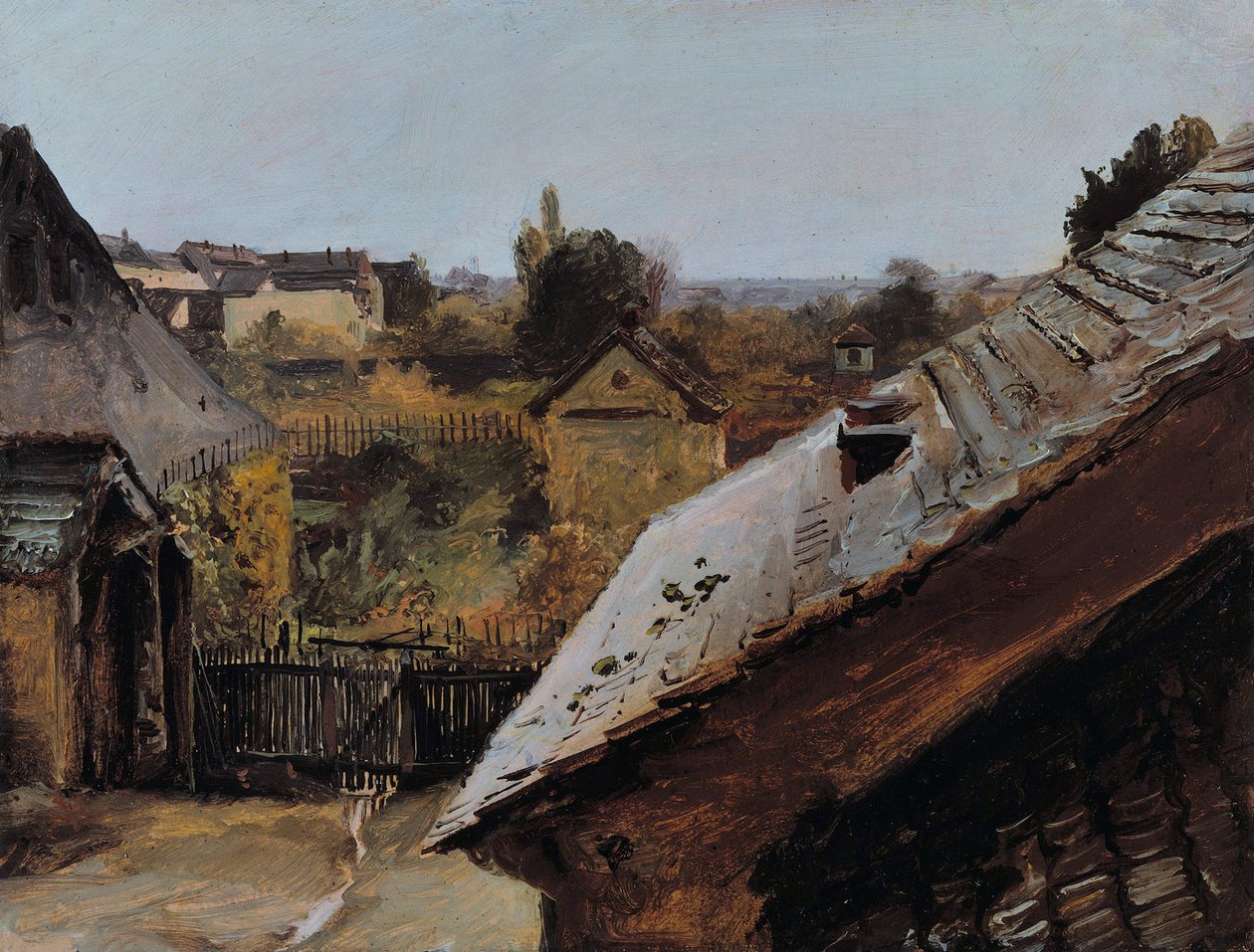 Çatı ve Bahçe Manzarası, 1835 by Carl Blechen