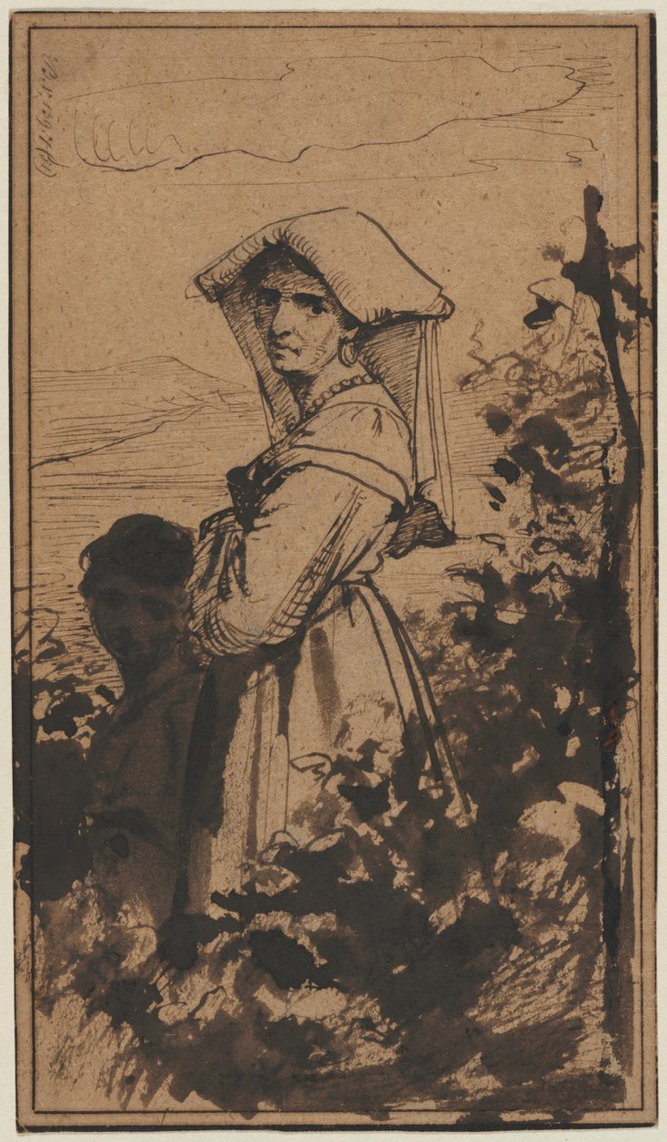 ayakta kadın ve çocuk by Carl Bloch (Danish