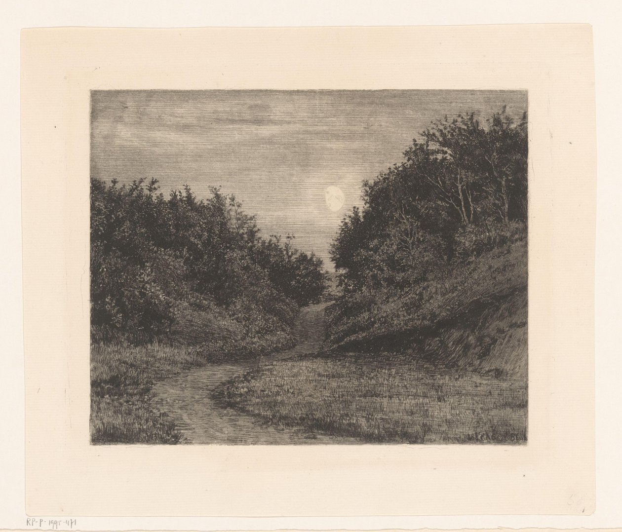 Ay ışığında orman yolu by Carl Bloch