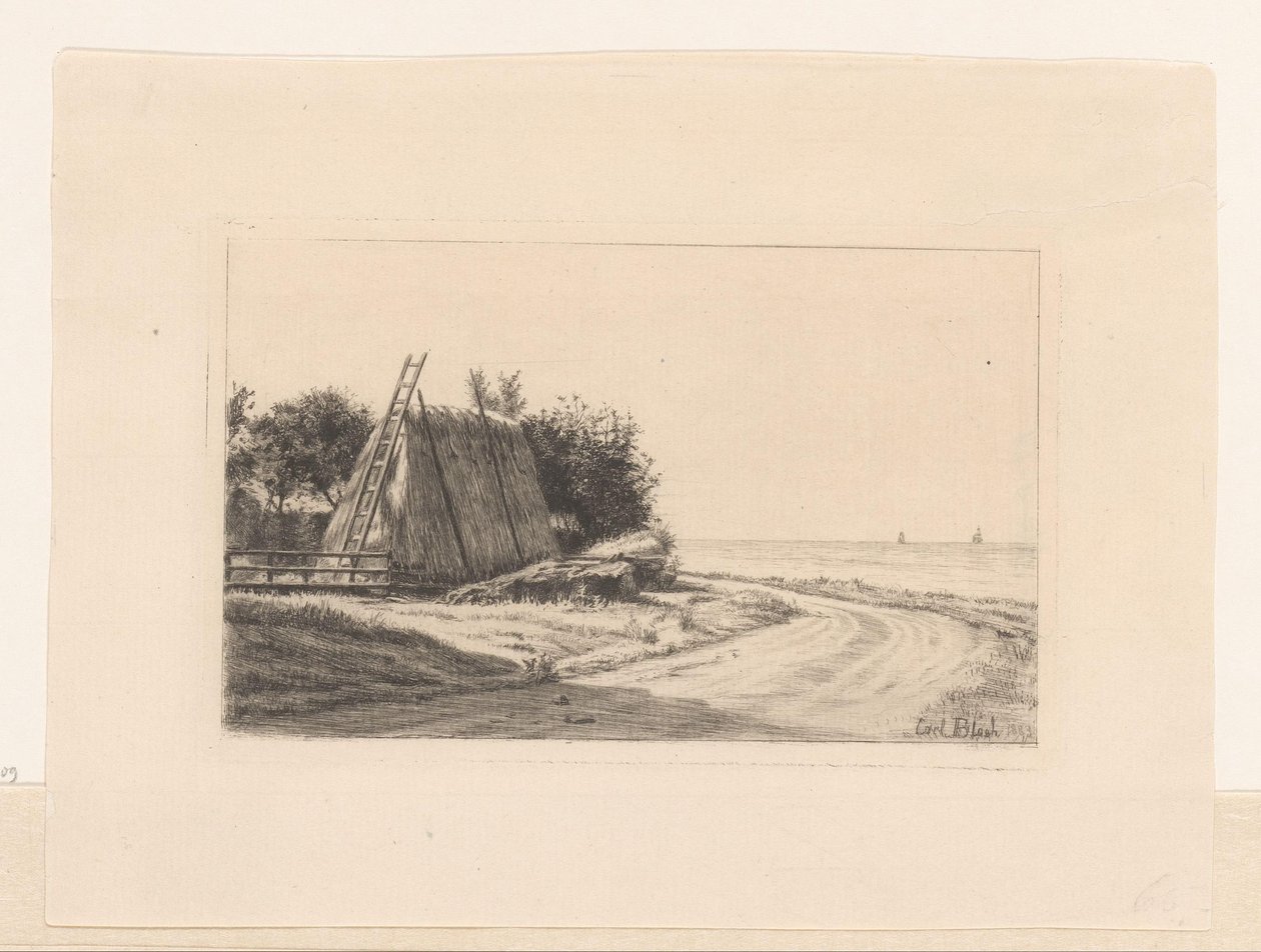 Köy yolunda samanlık by Carl Bloch