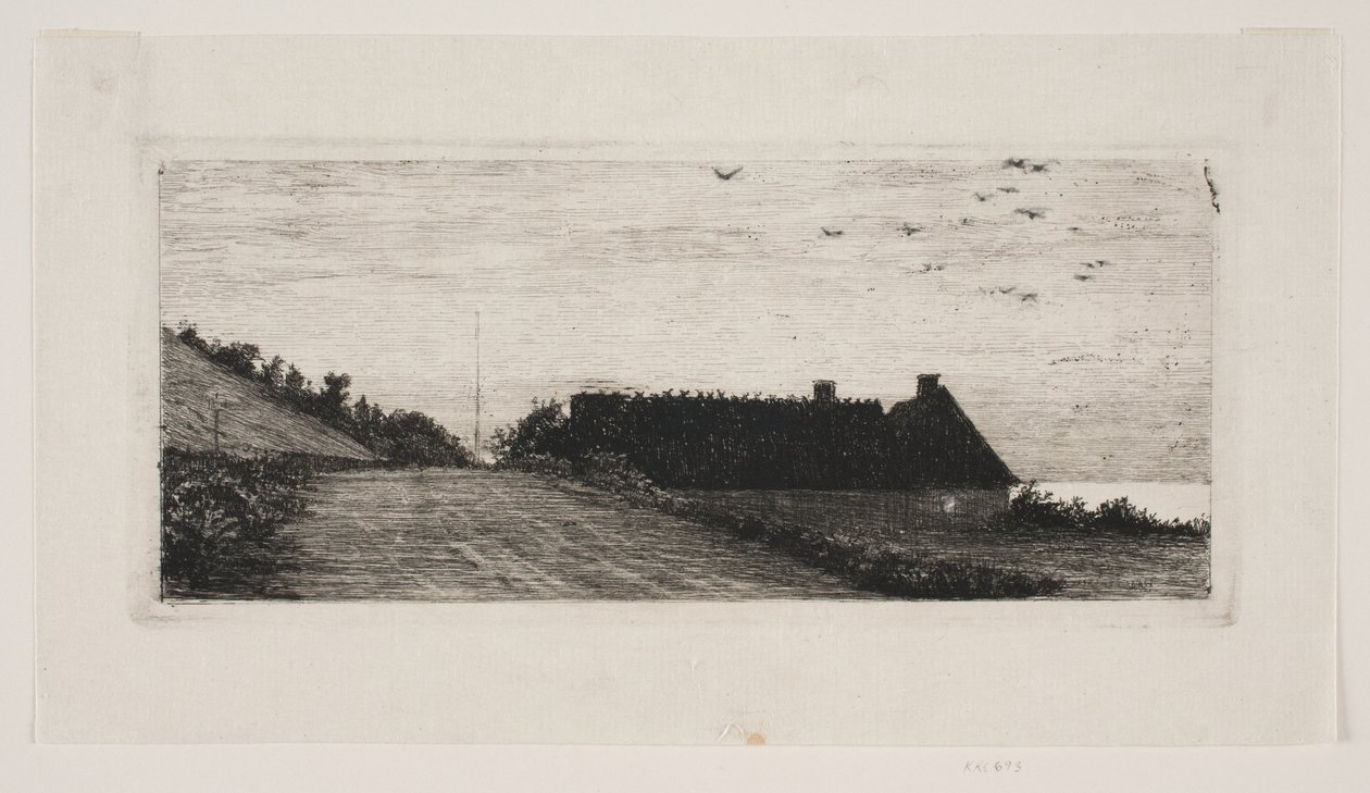 Sahil kenarındaki evler. Yaz Gecesi by Carl Bloch