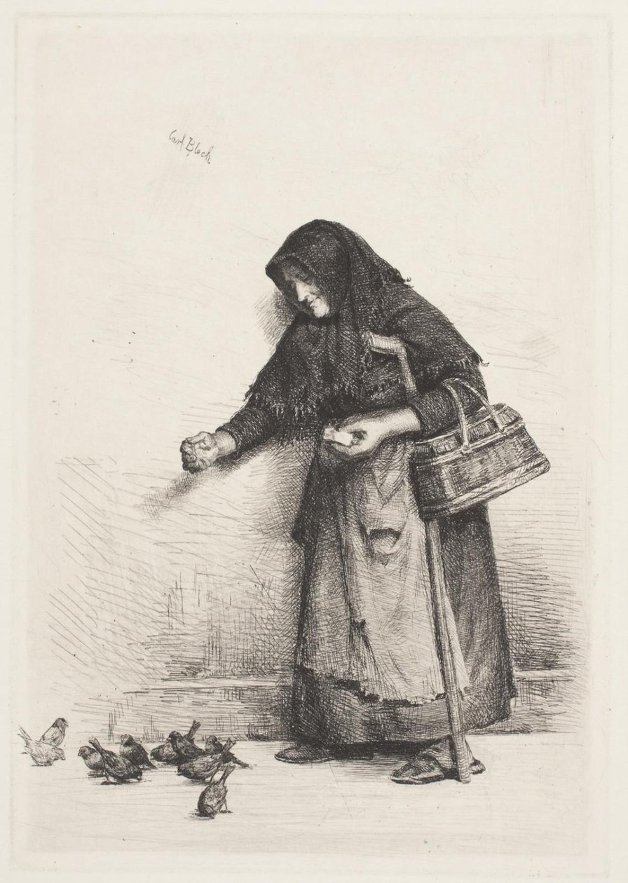 serçeler ile karısı by Carl Bloch