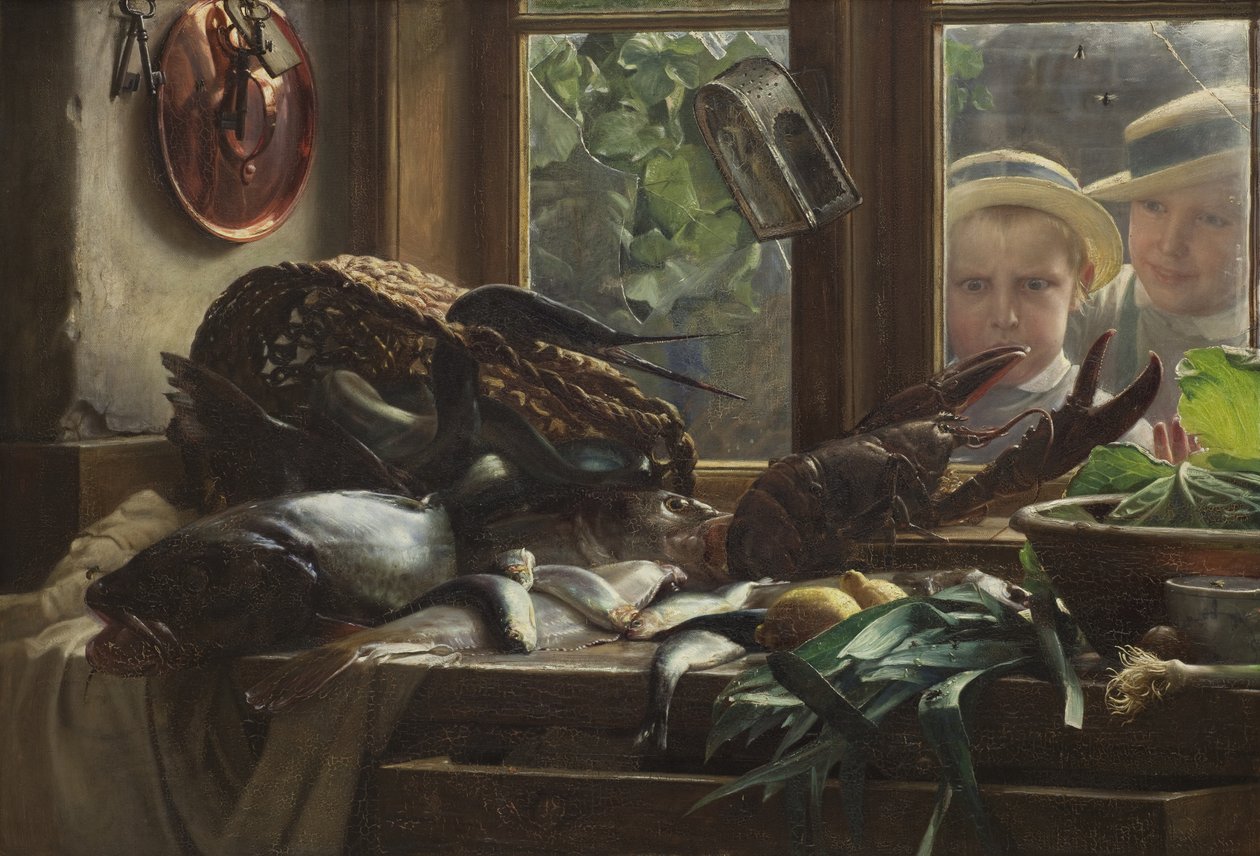 Balık ile Natürmort by Carl Bloch