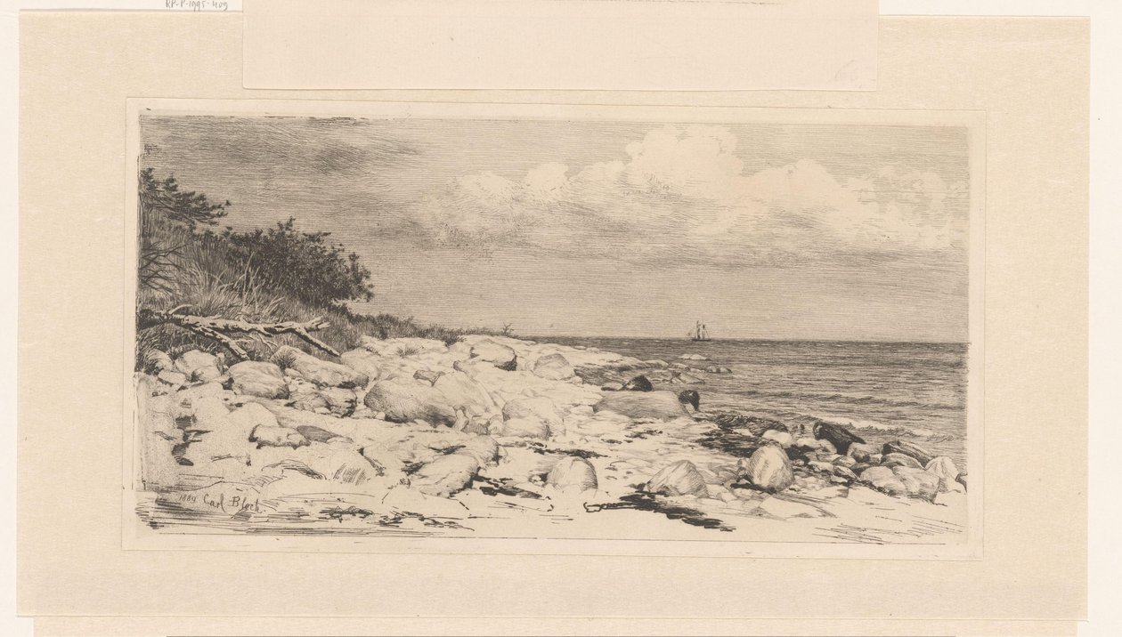 Deniz kenarında çakıl taşlı plaj by Carl Bloch