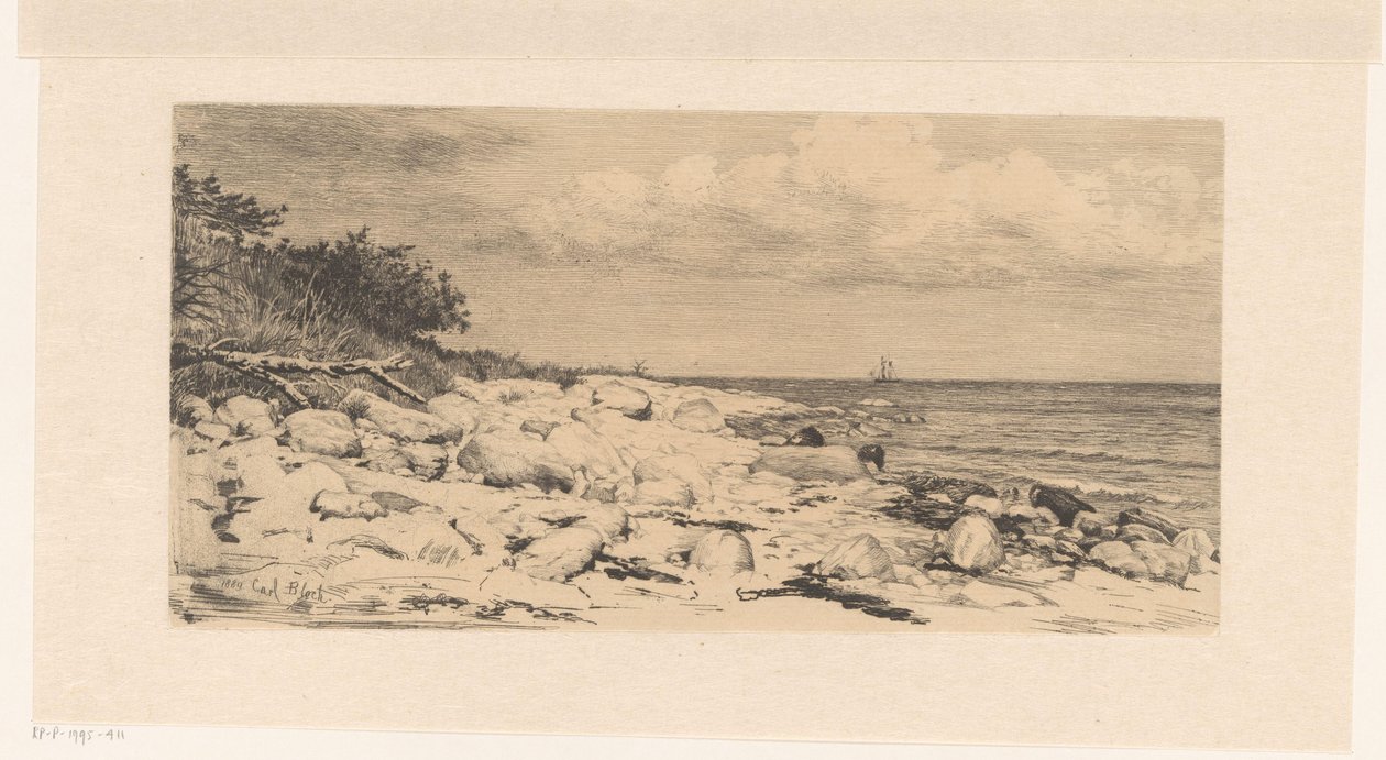 Deniz kenarında çakıl taşlı plaj by Carl Bloch