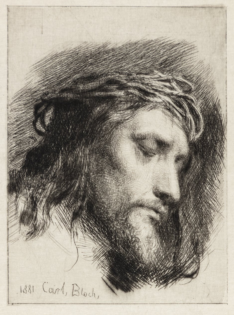 Tornekronet Kristushoved by Carl Bloch