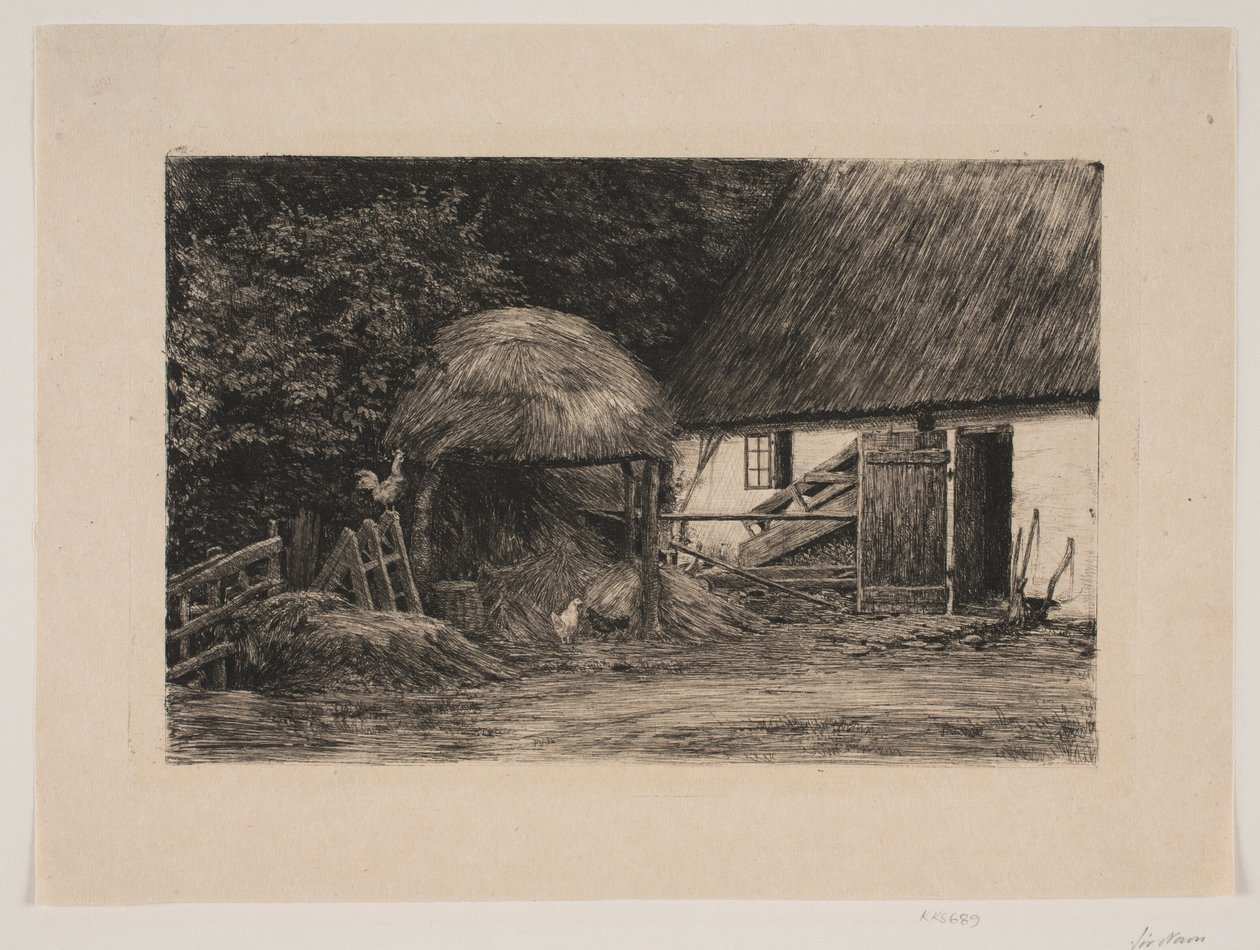 çiftlik evinin yanında by Carl Bloch