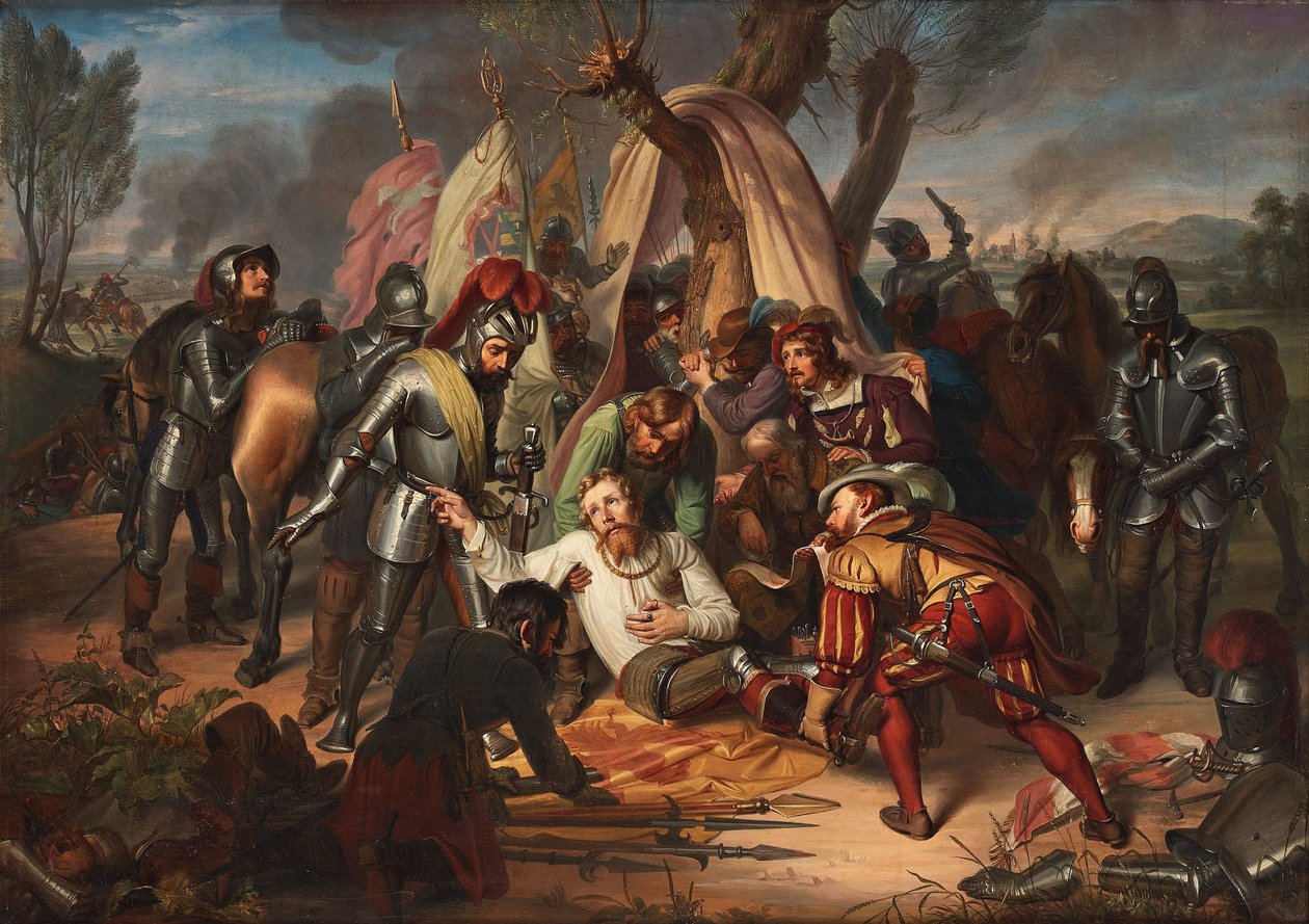 Maurice, Saksonya Seçmeni Sievershausen savaşında, 1553, 1837. by Carl Christian Vogel von Vogelstein