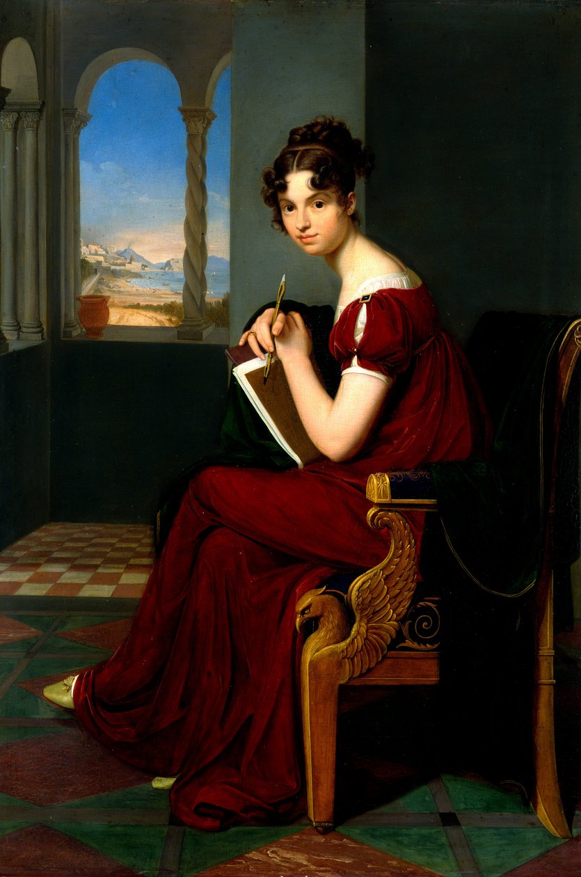 Çizim Gereçli Genç Hanım, 1816 by Carl Christian Vogel von Vogelstein