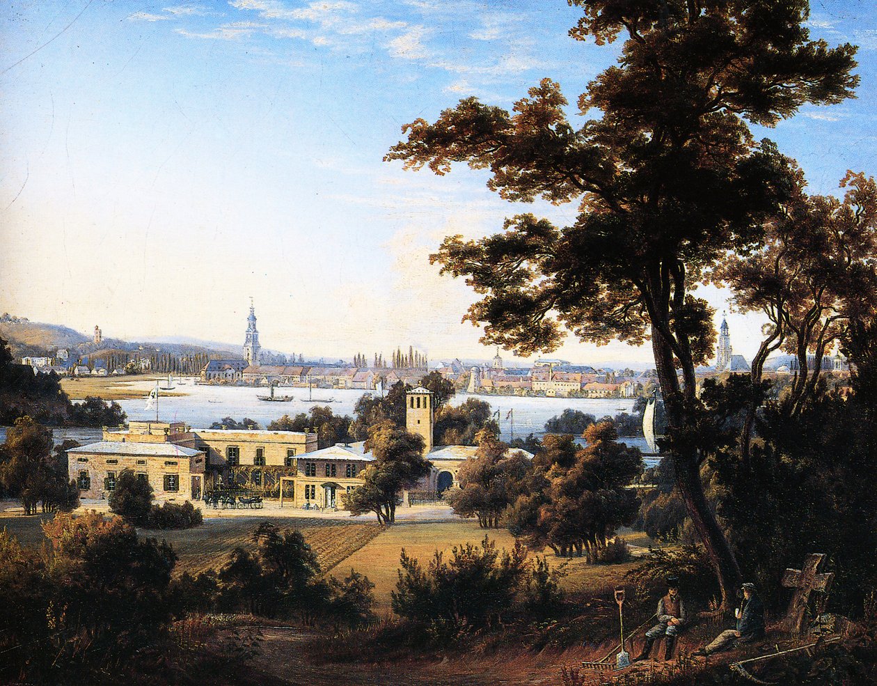 Kasabanın Glienicke üzerindeki Potsdam silüeti by Carl Daniel Freydanck