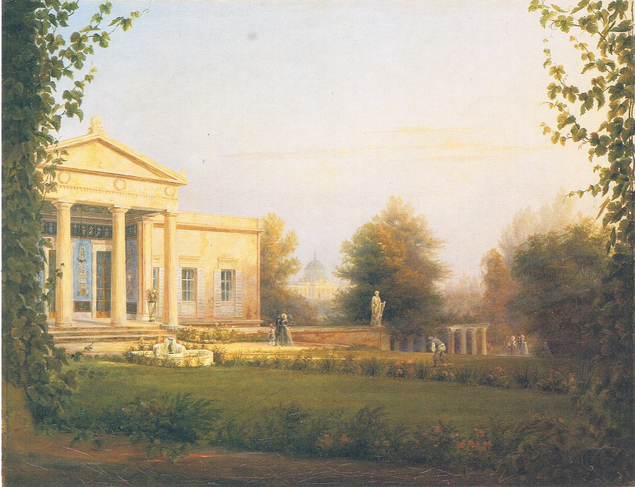 Charlottenhof kalesinin verandasından görünüm by Carl Daniel Freydanck