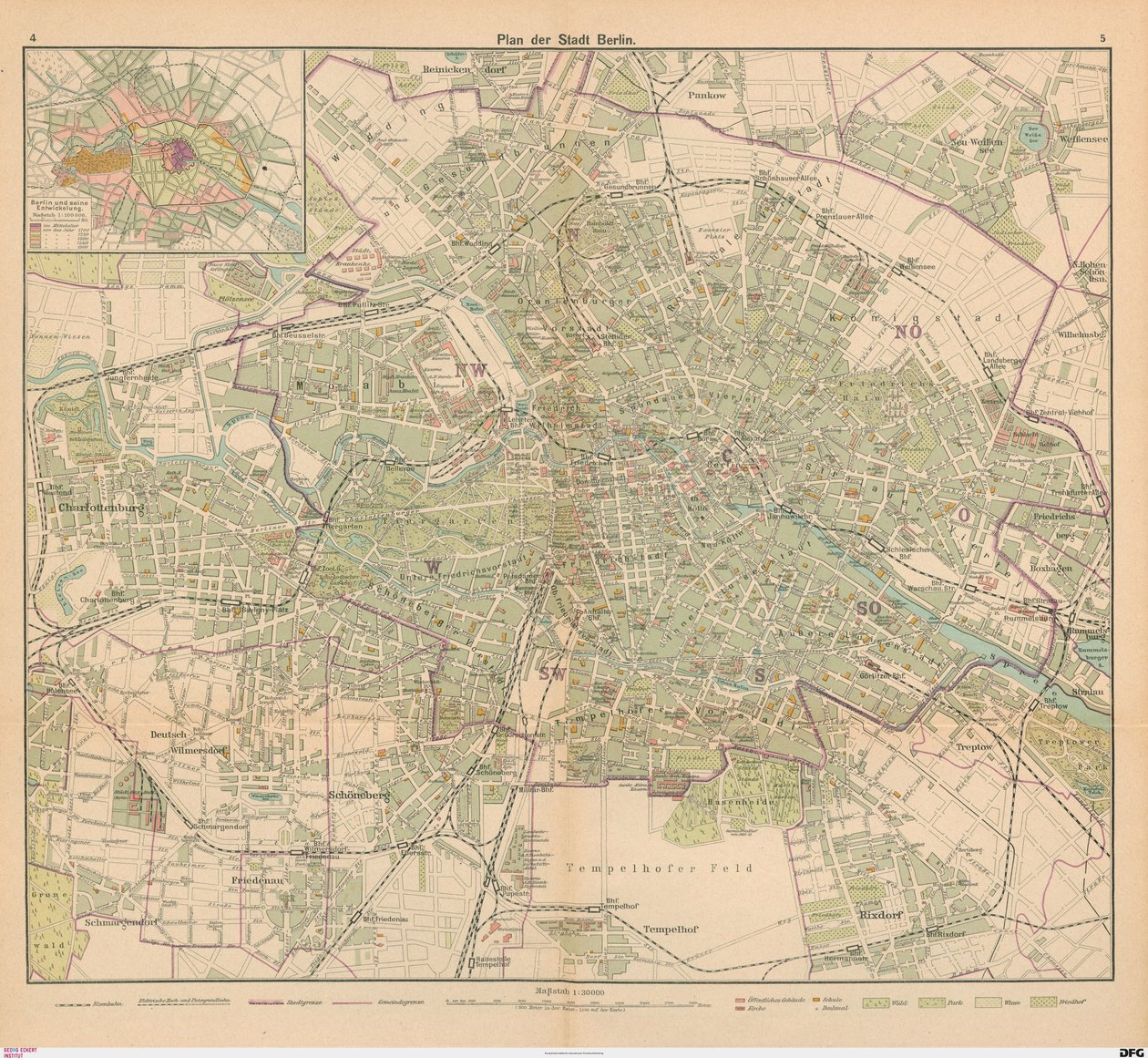 Berlin şehrinin planı by Carl Diercke