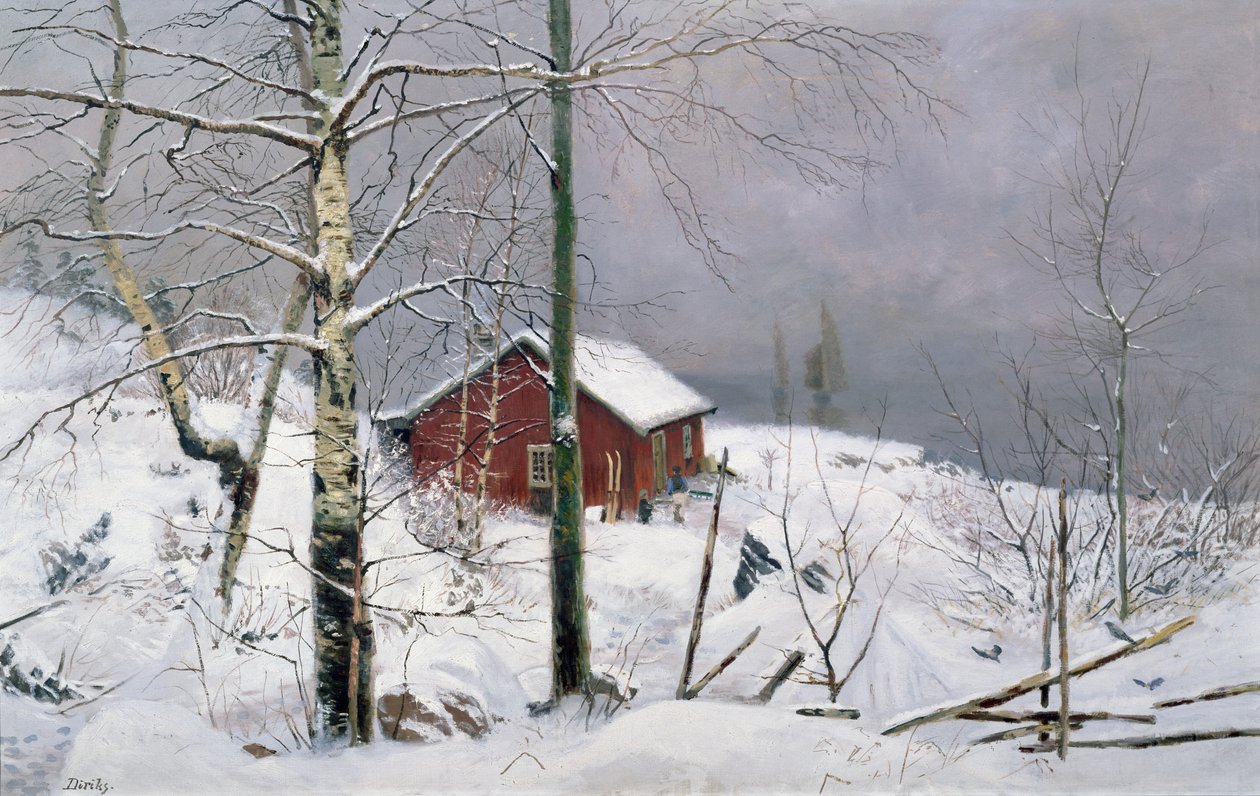 Küçük bir holding (tuval üzerine yağlı boya) by Carl Edvard Diriks