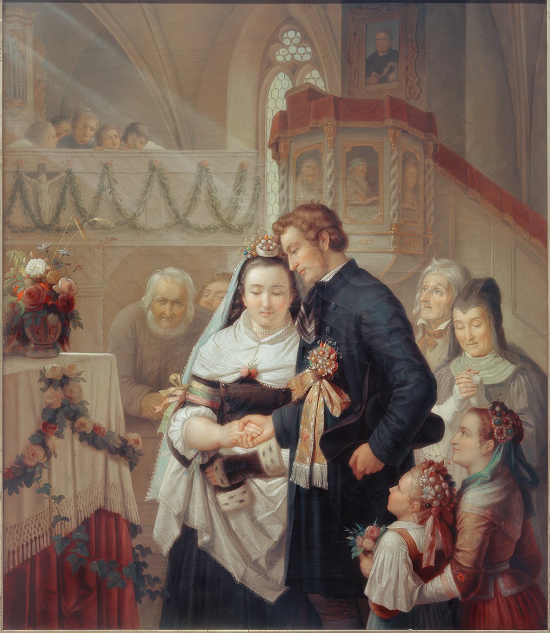 Londorf kilisesinde düğün töreni by Carl Engel von Rabenau