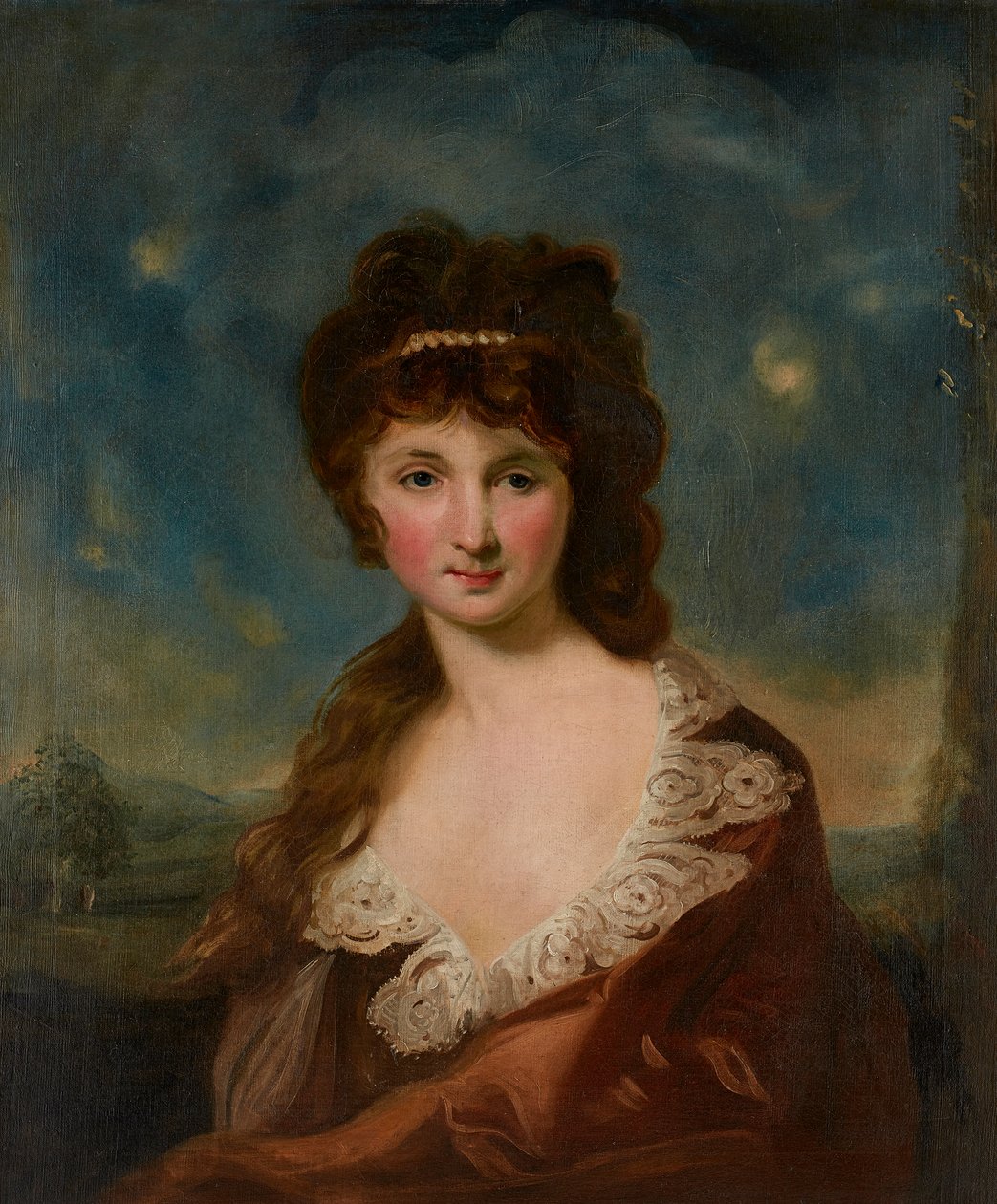 Ters Etikete Göre Harriet Rochfort (1758-1854) Olduğu Söylenen Bir Hanımın Portresi (tuval üzerine yağlı boya) by Carl Frederick von Breda