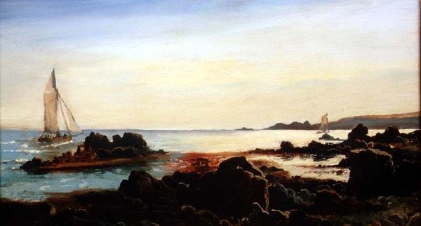 Yelkenli Teknelerle Sahil Manzarası by Carl Frederik Sorensen