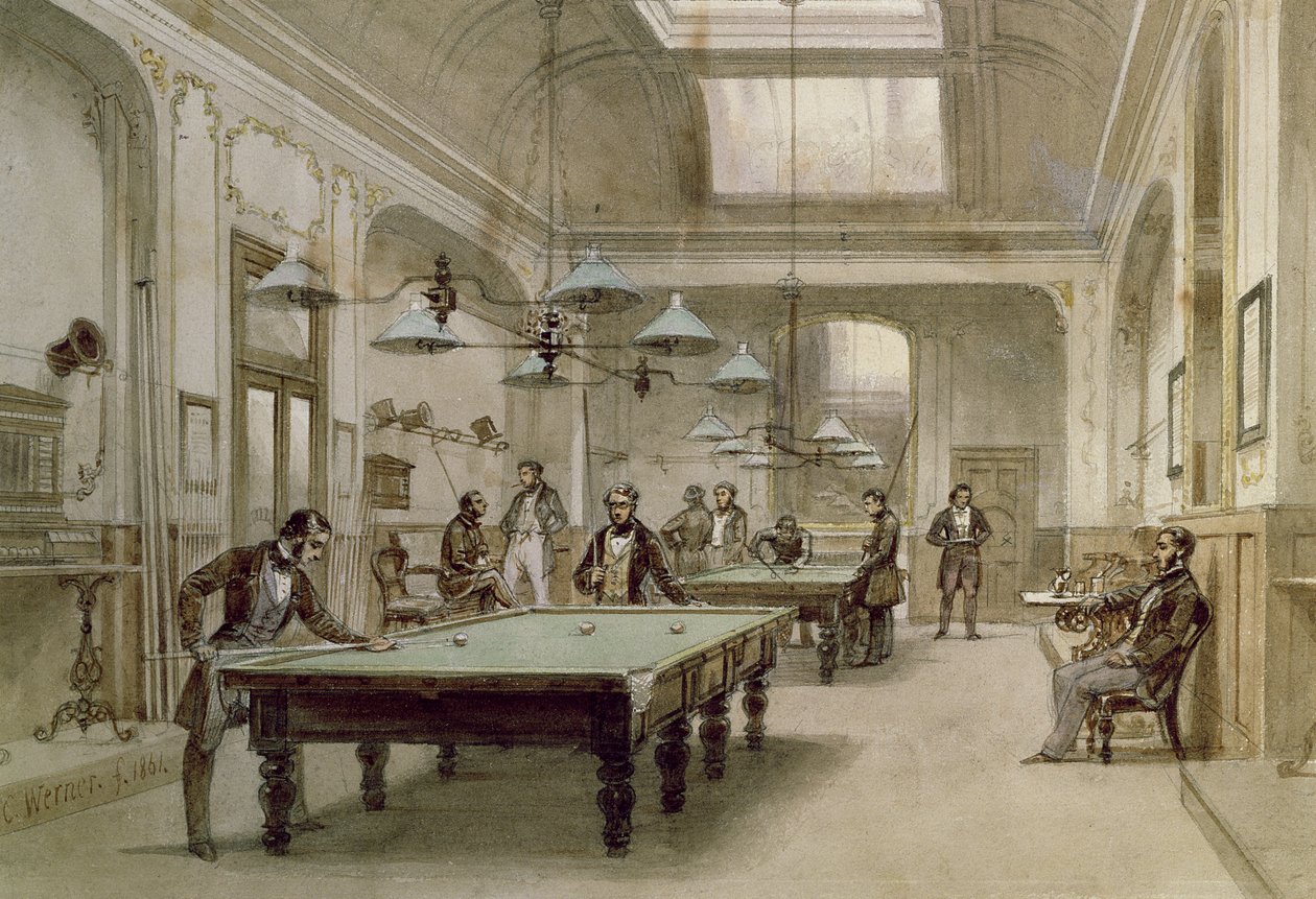 Bilardo Salonu, 1861 by Carl Friedrich Heinrich Werner