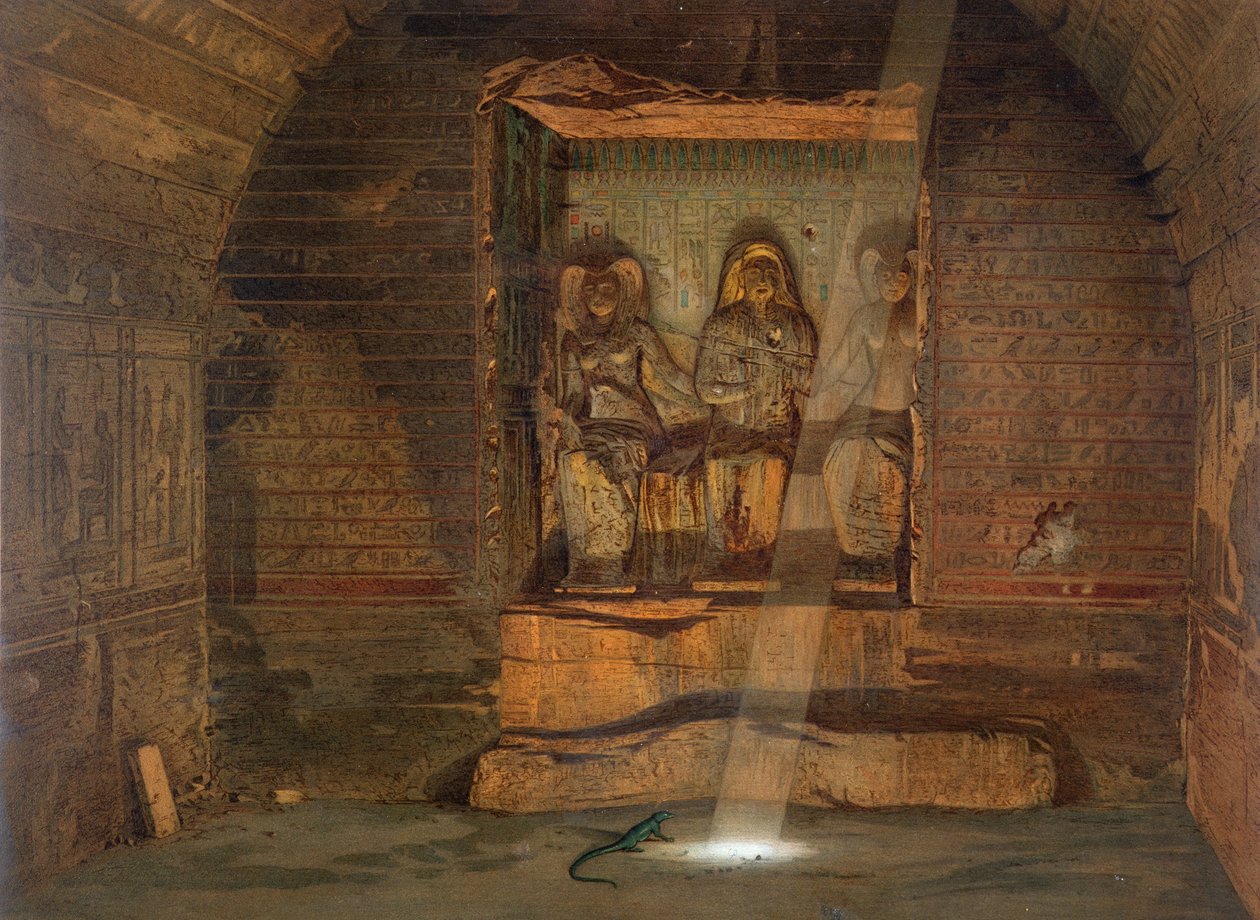 El-Kab'da Bir Mezar, GW Seitz tarafından üretilen 24 illüstrasyondan biri, 1873 dolaylarında basılmış by Carl Friedrich Heinrich Werner