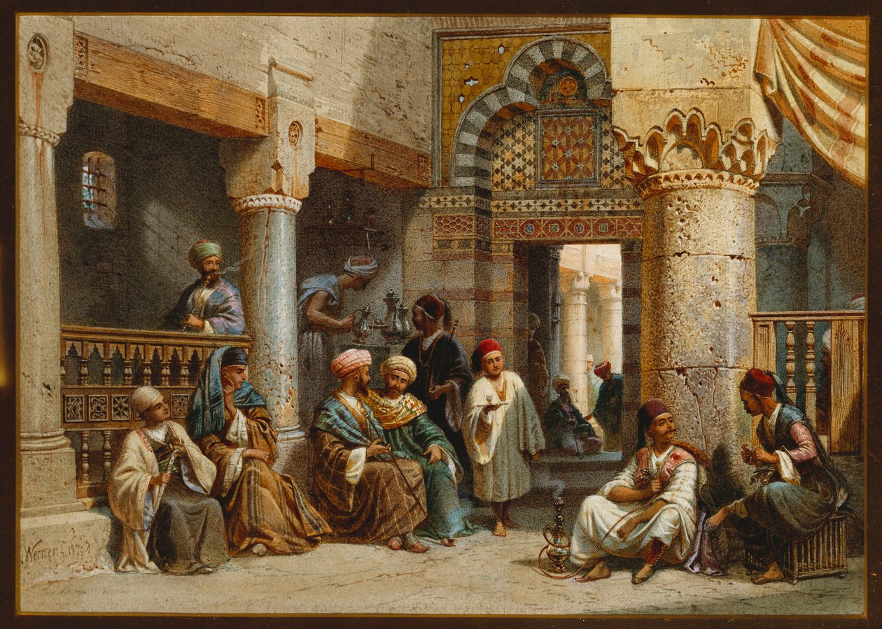 Kahvehanede Arap Figürleri, 1870 by Carl Friedrich Heinrich Werner