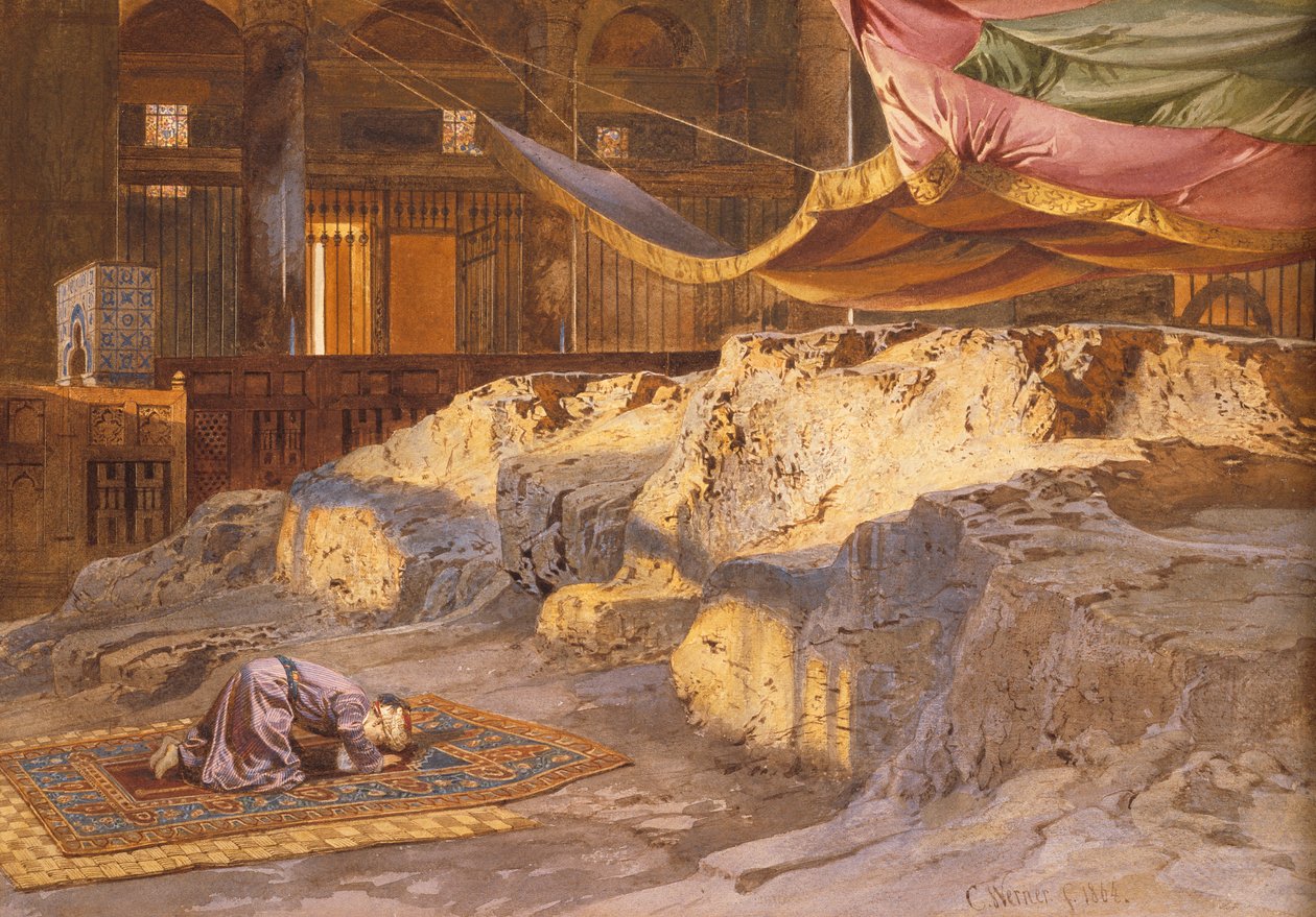 Kaya kubbesinin içi, 1864 by Carl Friedrich Heinrich Werner