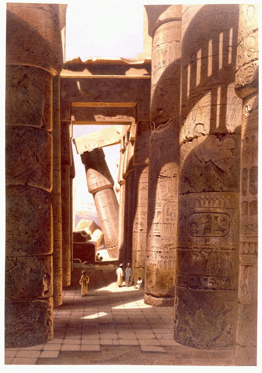 Harabeler Karnak Tapınağı, 1874 by Carl Friedrich Heinrich Werner