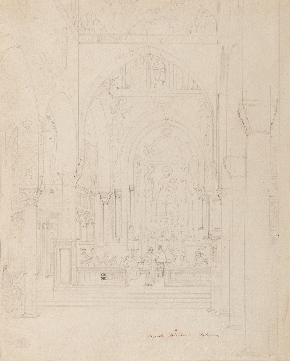 Sicilya: Palatine Şapeli, Palermo, 1850 dolayları by Carl Friedrich Heinrich Werner