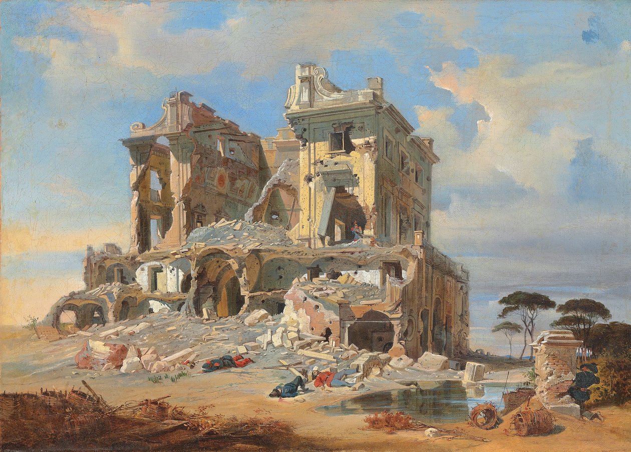 Roma Kuşatması sırasında Casino dei Quattro Venti Savaşı, 1849 by Carl Friedrich Heinrich Werner