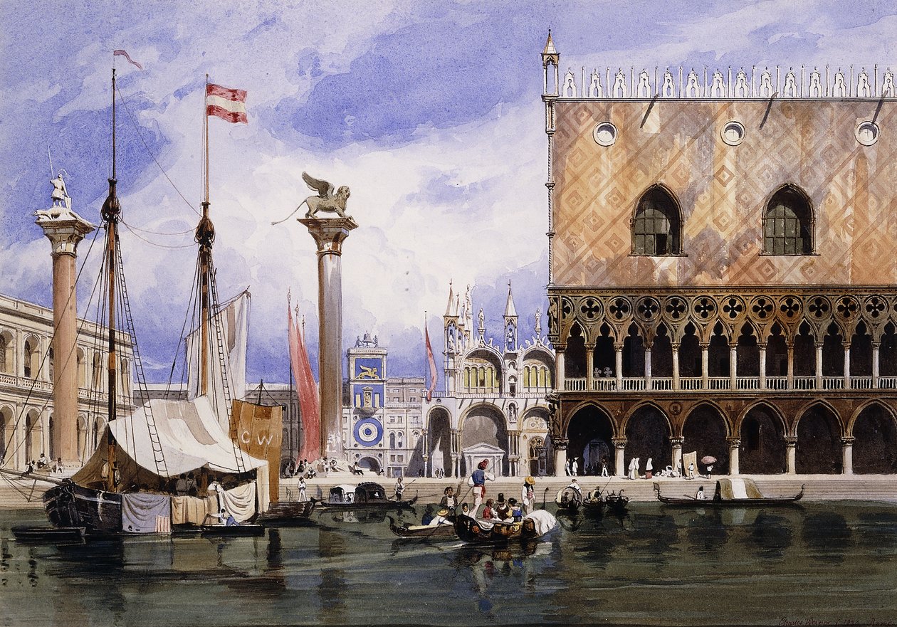 Piazzetta di San Marco, Venedik, 1839 by Carl Friedrich Heinrich Werner