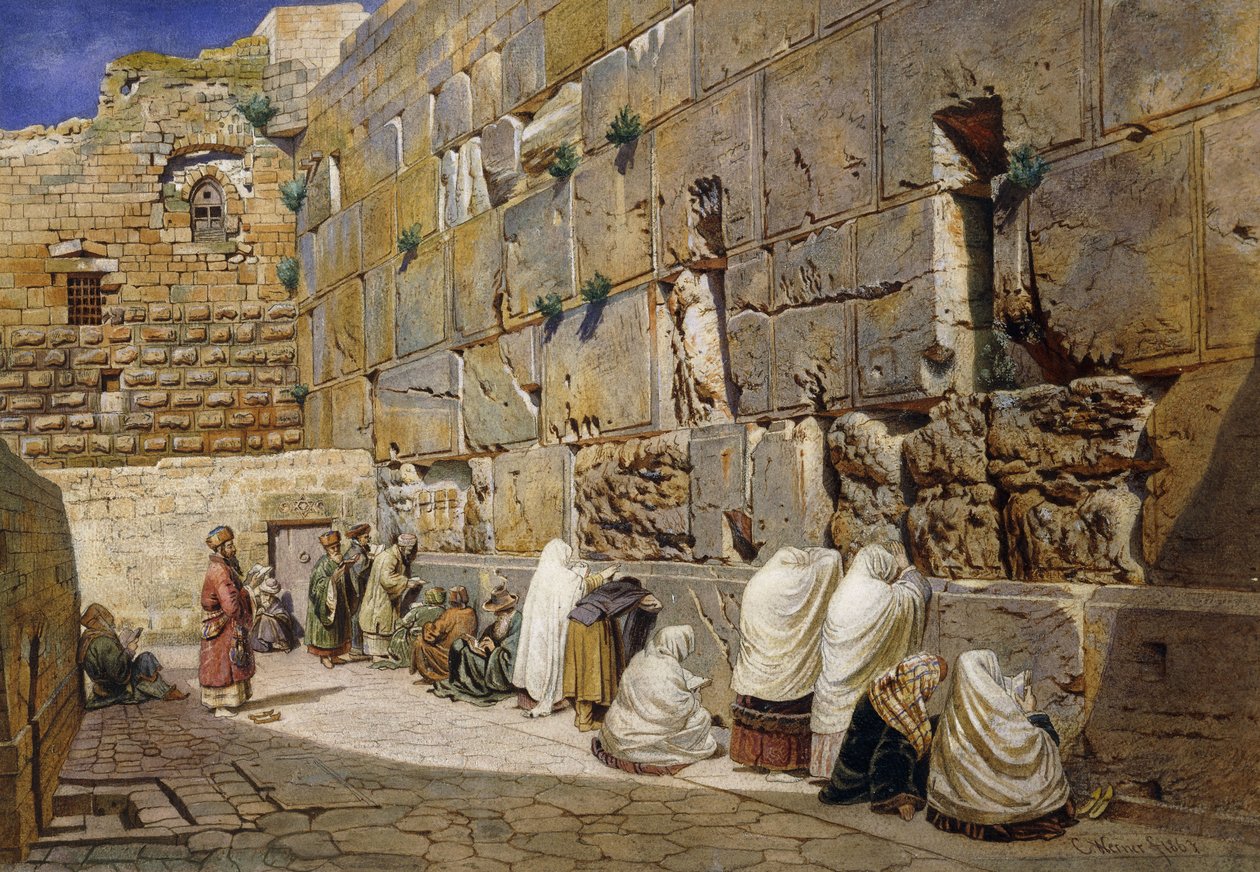 Ağlama Duvarı, Kudüs, 1863 by Carl Friedrich Heinrich Werner