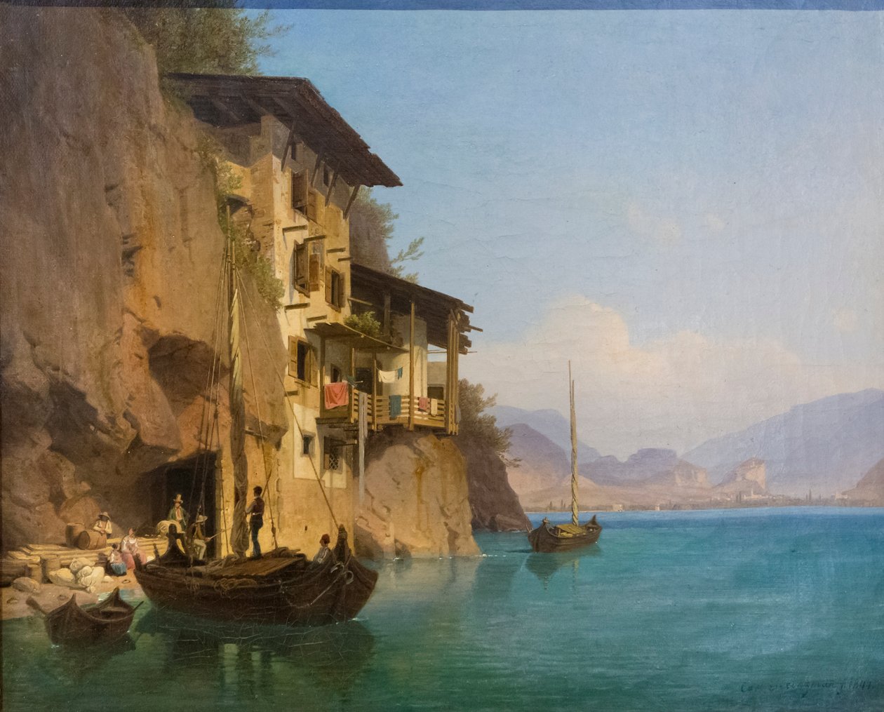 Garda Gölü'ndeki Ponale tavernası by Carl Friedrich Heinzmann