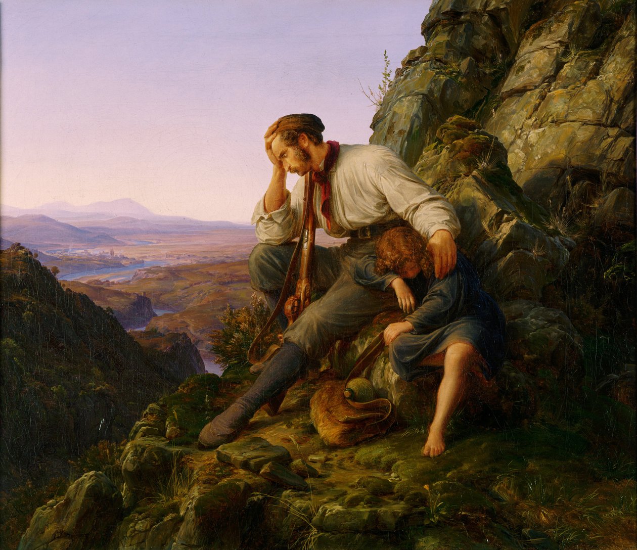 Soyguncu ve Çocuğu, 1832 by Carl Friedrich Lessing