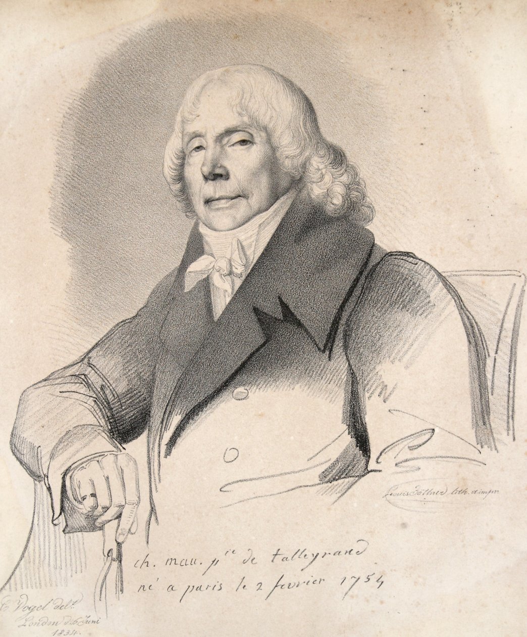 Charles Maurice Prince de Talleyrand, pub. 1834 by Carl Friedrich Otto Vogel