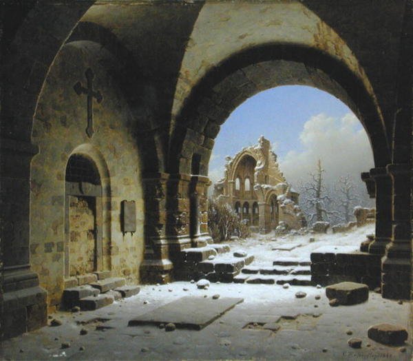 Kışın Manastır Harabeleri by Carl Georg Adolph Hasenpflug