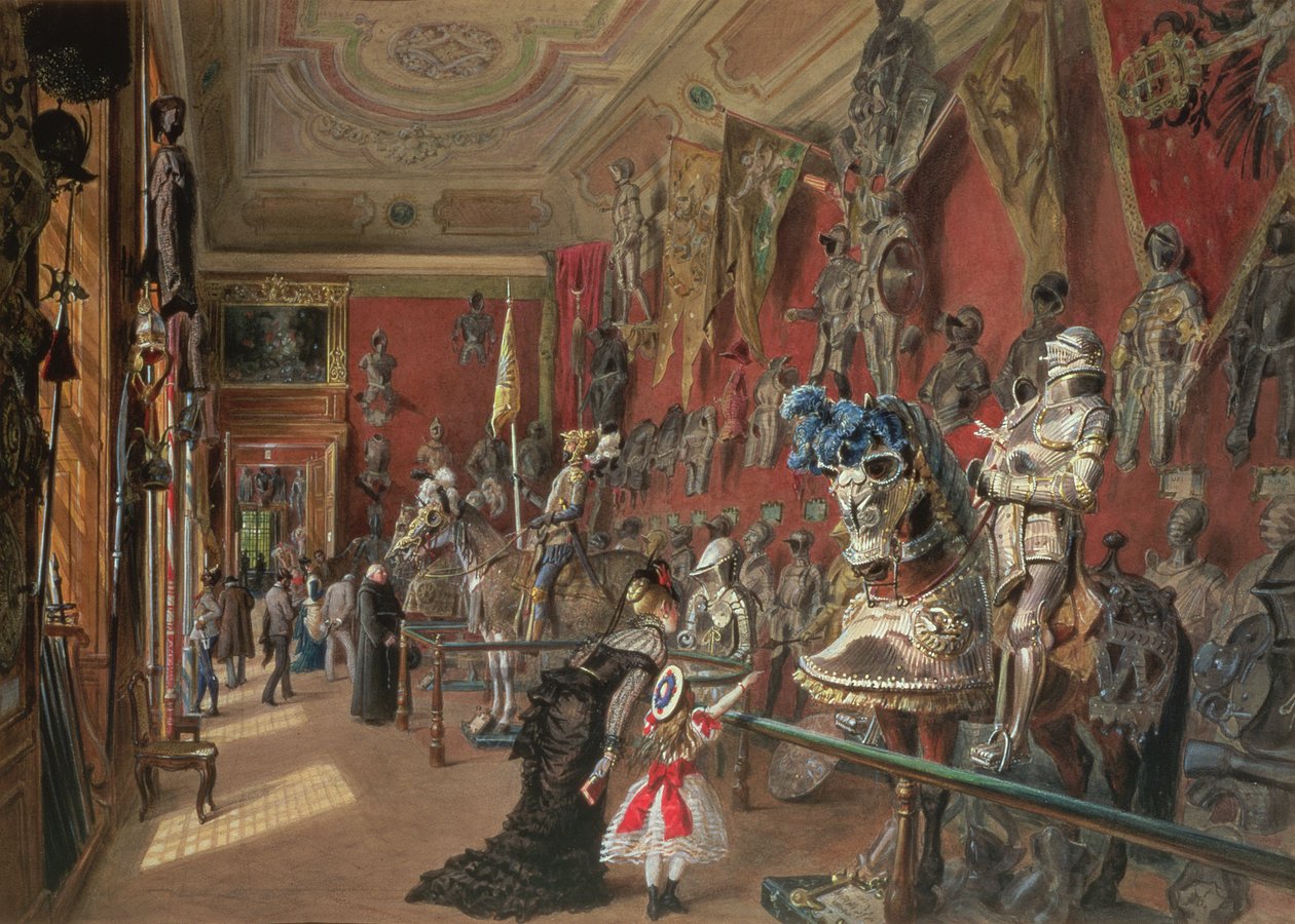 Aşağı Belvedere Ambraser Galerisindeki ikinci Cephanelik, 1875 (wc) by Carl Goebel