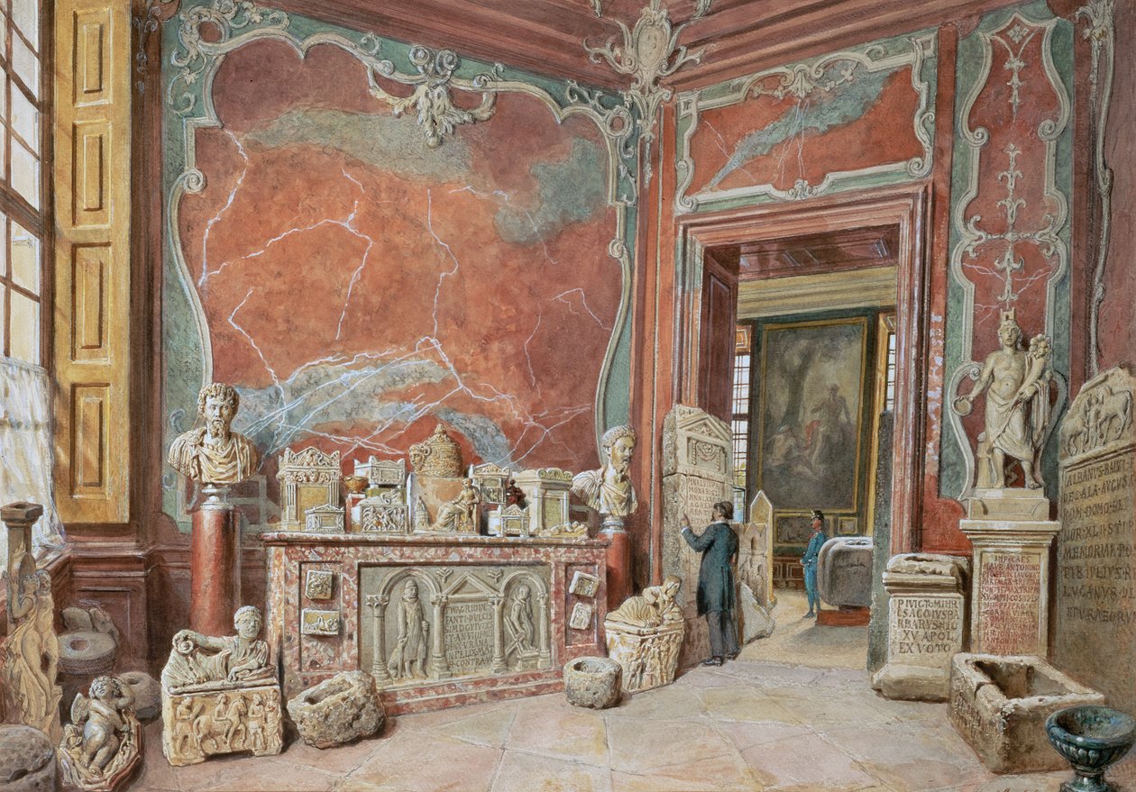 Eski Eserlerin Bulunduğu Mermer Dolap by Carl Goebel d. J.
