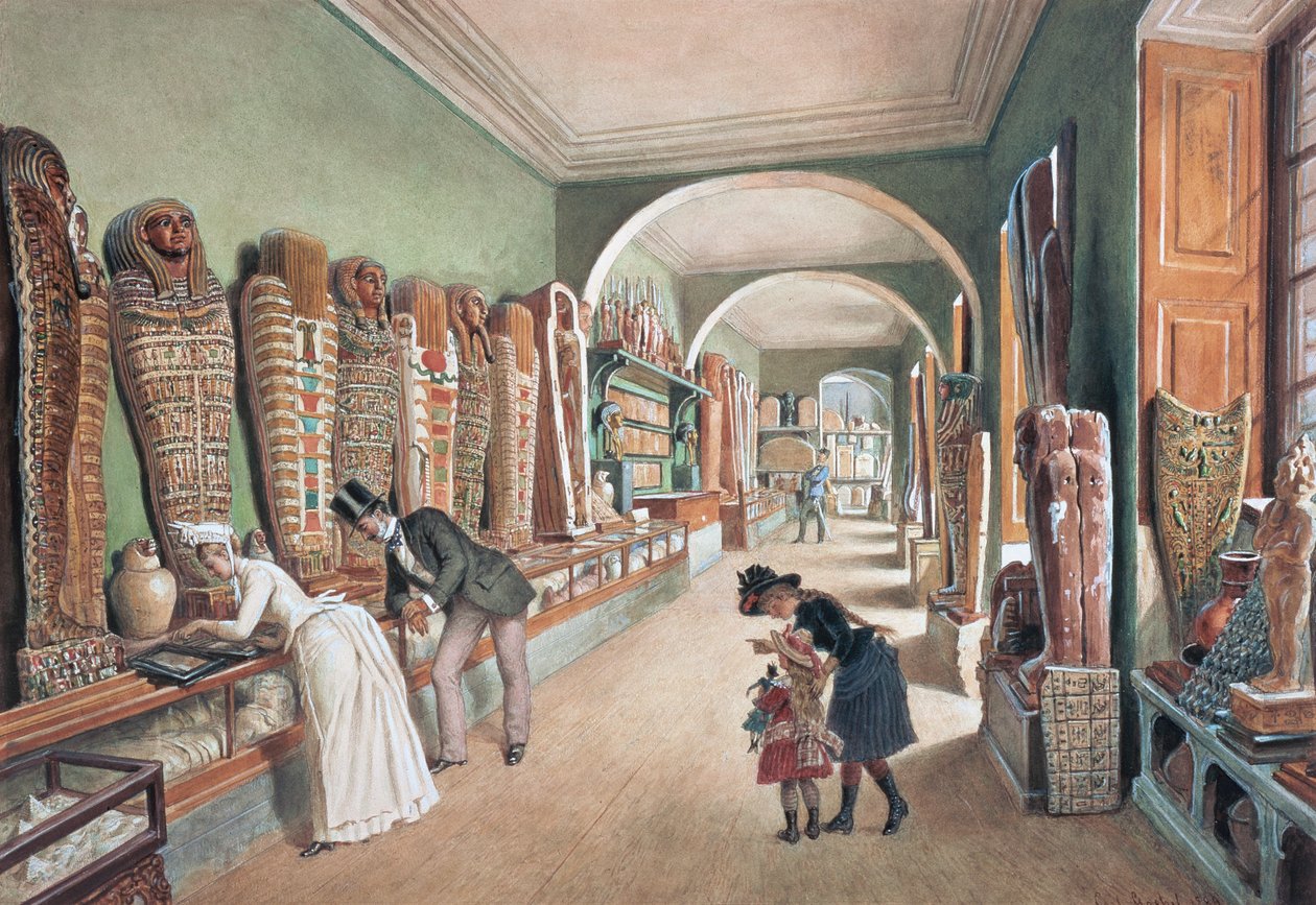 Koridor ve Mısır Koleksiyonunun Son Kabinesi by Carl Goebel d. J.