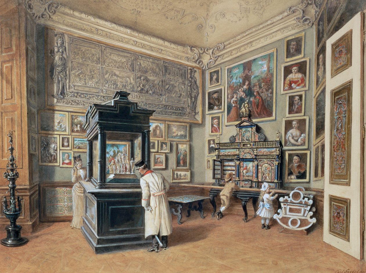 Bohem gözlüklü Ambraser koleksiyonunun son dolabı by Carl Goebel d. J.