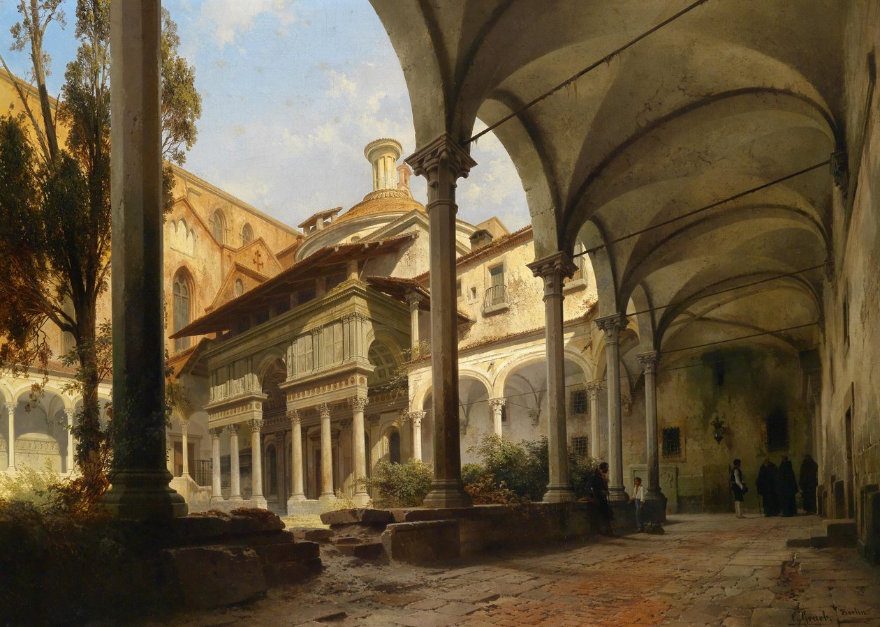 Hof mit Capella Pazzi by Carl Graeb