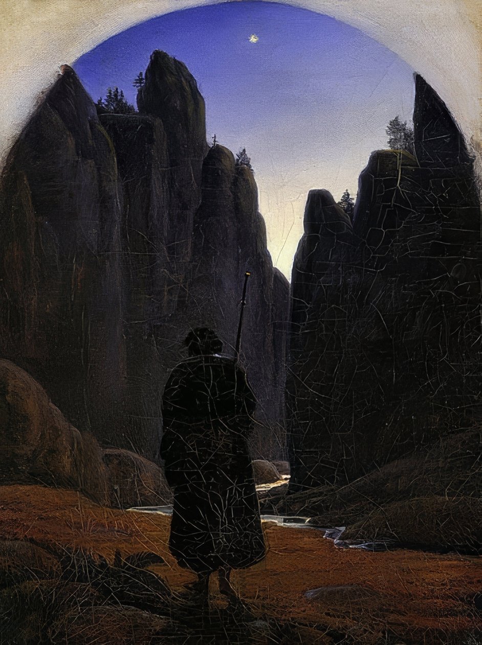 Kaya vadisinde hacılar. 1820 civarında by Carl Gustav Carus