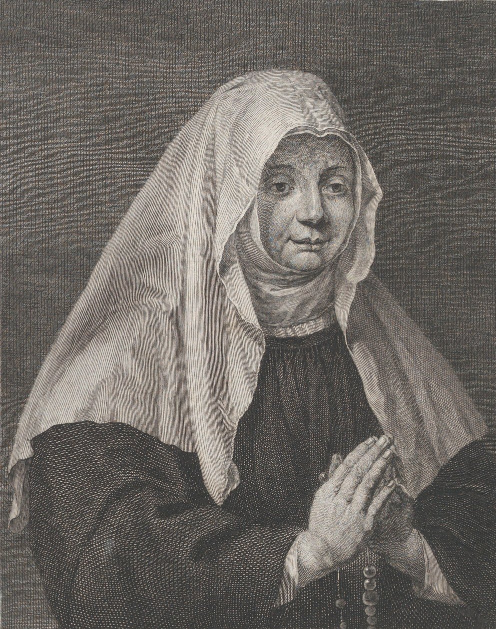 Dua eden bir rahibenin portresi, ca. 1771. by Carl Guttenberg
