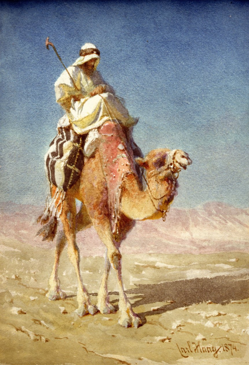 Bir Devenin Sırtında Bir Bedaween, 1874 by Carl Haag