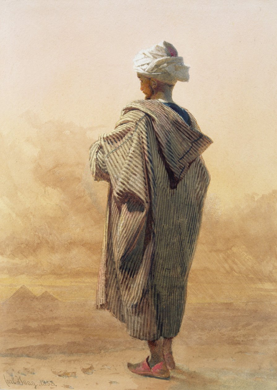 Kahire, Piramitlerden Önce Alacakaranlıkta Bir Arap by Carl Haag