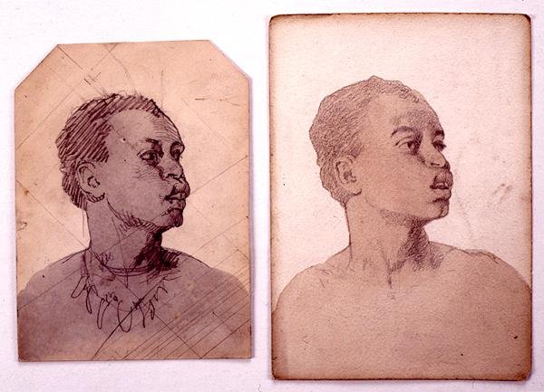 Afrikalı Bir Başın Çalışması (kalem ve kağıt üzerinde yıkama) by Carl Haag