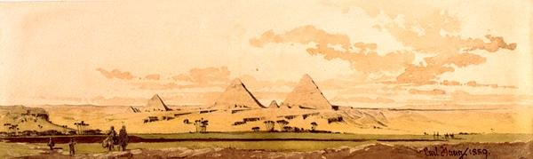 Giza Piramitleri, 1859 (kağıt üzerinde wc) by Carl Haag