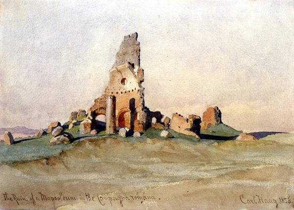 Roma Kırsalında Bir Mozolenin Harabesi by Carl Haag