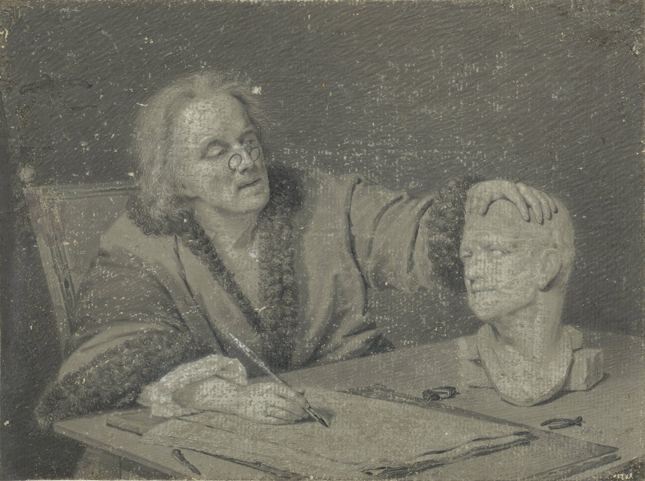 Alçı kafa çizimi yapan ressam by Carl Heinrich Mylius