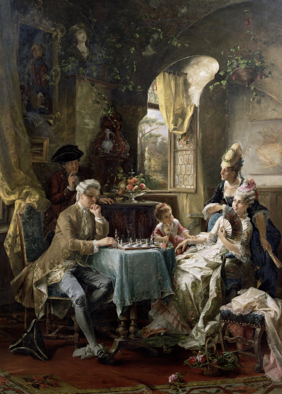 Satranç Oyuncuları, 1887 by Carl Herpfer