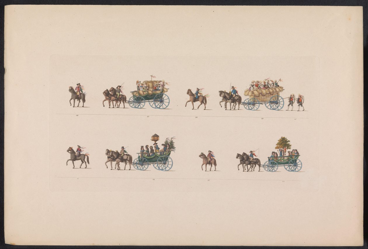 Optocht bij het huwelijk van Prinses Sophie, 1842 (plaat 5) Kalıtsal Büyük Dük Carl Alexander