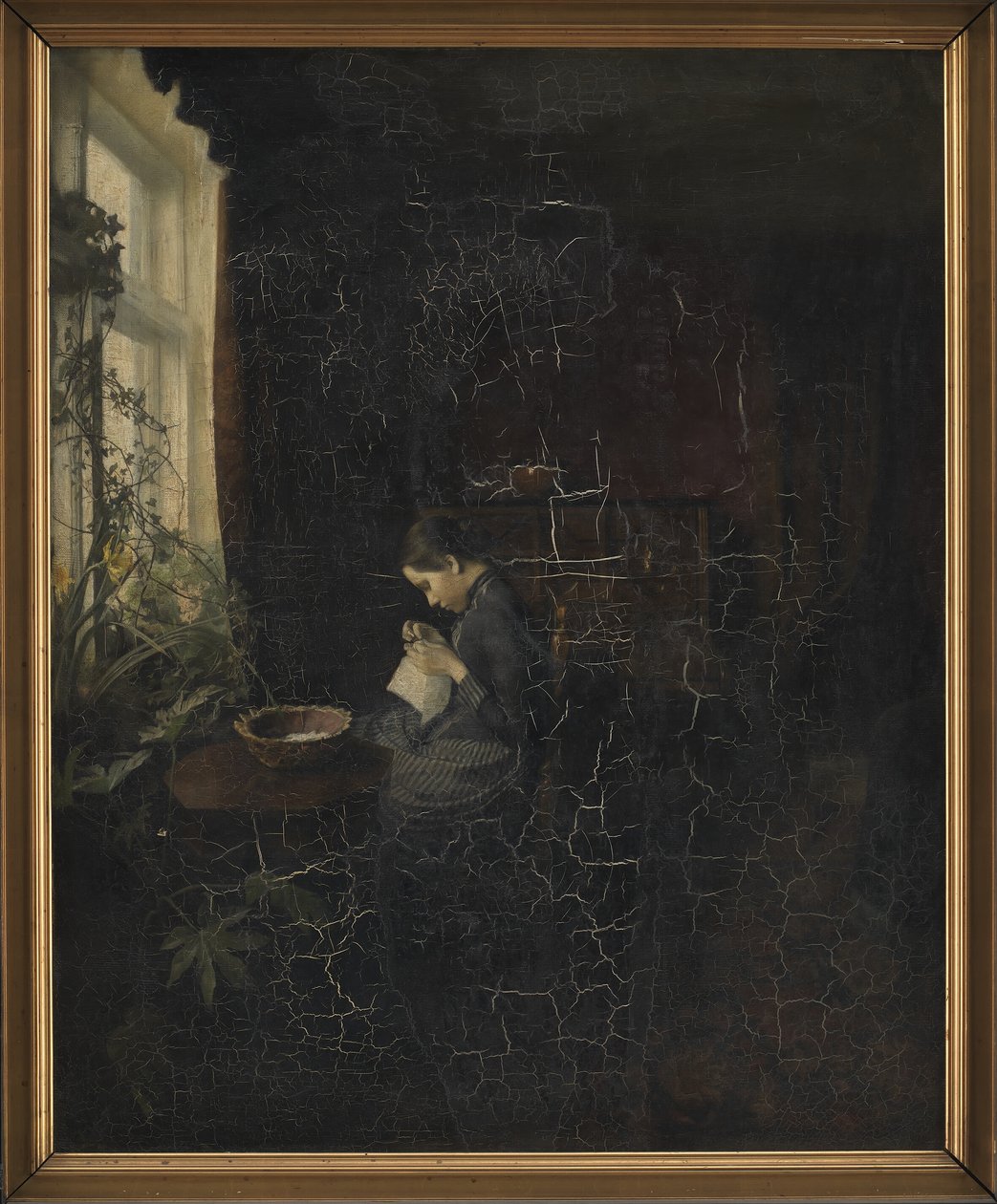 Bir Kız Dikiş ile İç by Carl Holsoe