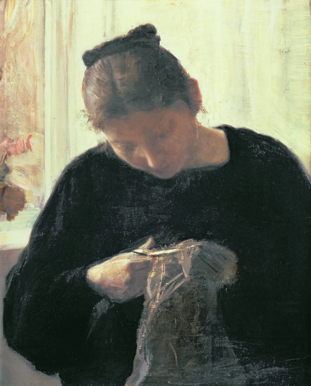 ಮಹಿಳೆ ಹೊಲಿಗೆ by Carl Holsoe